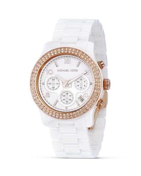 michael michael kors white ceramic and rose gold watch 39mm|mk5161.